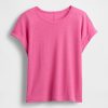 T-Shirt aus Leinenmischung mit Rollbündchen T-Shirt aus Leinenmischung mit Rollbündchen