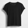 T-Shirt aus Leinenmischung mit Rollbündchen T-Shirt aus Leinenmischung mit Rollbündchen
