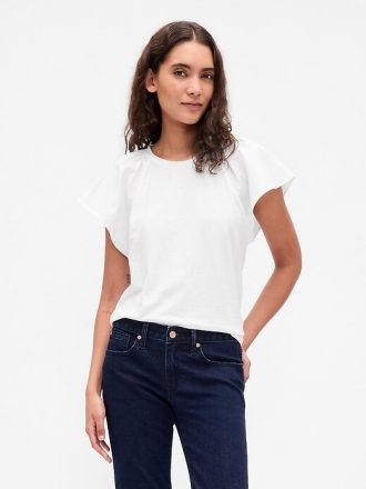 T-Shirt mit Flatterärmeln