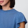 T-Shirt mit Flatterärmeln aus Leinenmischung T-Shirt mit Flatterärmeln aus Leinenmischung