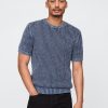 T-Shirt mit Rundhalsausschnitt und Häkel-Netzstoff