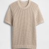 T-Shirt mit Rundhalsausschnitt und Häkel-Netzstoff