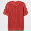 T-Shirt mit Rundhalsausschnitt und Häkel-Netzstoff T-Shirt mit Rundhalsausschnitt und Häkel-Netzstoff
