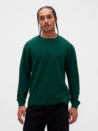 T-Shirt mit Rundhalsausschnitt und Waffelmuster