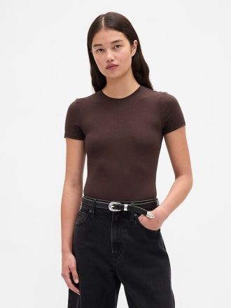 T-Shirt-String-Body aus eng gestricktem Jersey