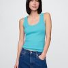 Tanktop mit geripptem U-Ausschnitt Tanktop mit geripptem U-Ausschnitt