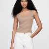 Tanktop mit geripptem U-Ausschnitt Tanktop mit geripptem U-Ausschnitt