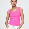 Tanktop mit geripptem U-Ausschnitt Tanktop mit geripptem U-Ausschnitt