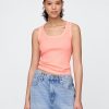 Tanktop mit geripptem U-Ausschnitt Tanktop mit geripptem U-Ausschnitt