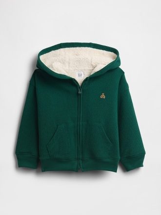 Thermo-Kapuzenpullover mit Reißverschluss und Sherpa-Futter für Babys und Kleinkinder