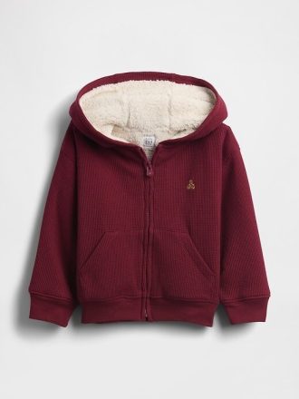 Thermo-Kapuzenpullover mit Reißverschluss und Sherpa-Futter für Babys und Kleinkinder