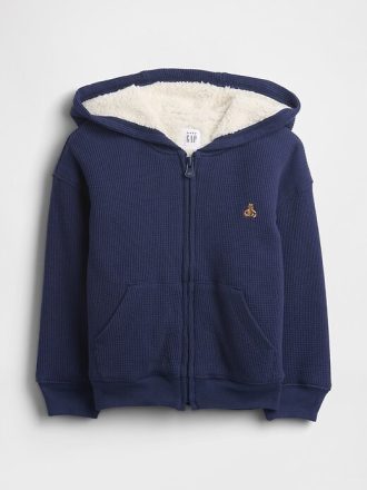 Thermo-Kapuzenpullover mit Reißverschluss und Sherpa-Futter für Babys und Kleinkinder