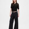 Transparenter, kurzer Polopullover