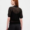 Transparenter, kurzer Polopullover