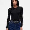 Transparenter Rippenpullover-Bodysuit