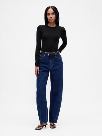 Transparenter Rippenpullover-Bodysuit