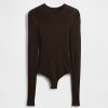Transparenter Rippenpullover-Bodysuit