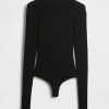 Transparenter Rippenpullover-Bodysuit