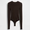 Transparenter Rippenpullover-Bodysuit