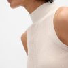 Transparentes, geripptes Tanktop mit Stehkragen Transparentes, geripptes Tanktop mit Stehkragen