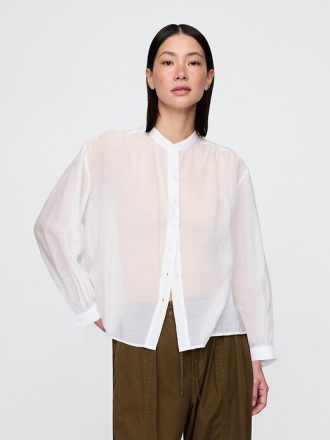 Transparentes Hemd mit Knopfleiste