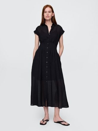 Transparentes Midi-Hemdkleid