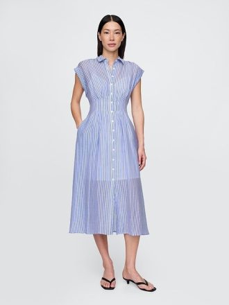 Transparentes Midi-Hemdkleid