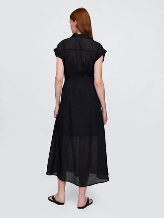 Transparentes Midi-Hemdkleid