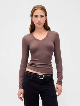 Transparentes, modernes Ripp-T-Shirt