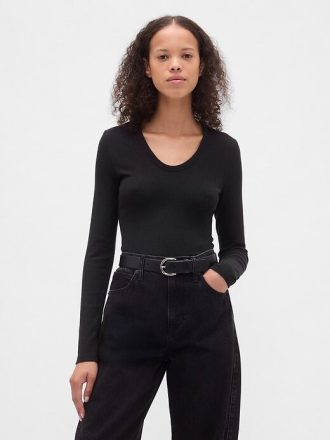 Transparentes, modernes Ripp-T-Shirt