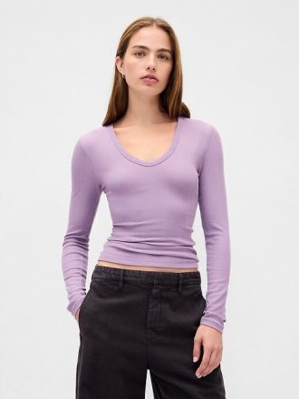 Transparentes, modernes Ripp-T-Shirt