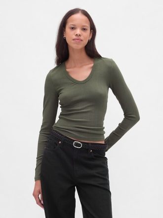 Transparentes, modernes Ripp-T-Shirt