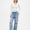 Transparentes, modernes Ripp-T-Shirt Transparentes, modernes Ripp-T-Shirt
