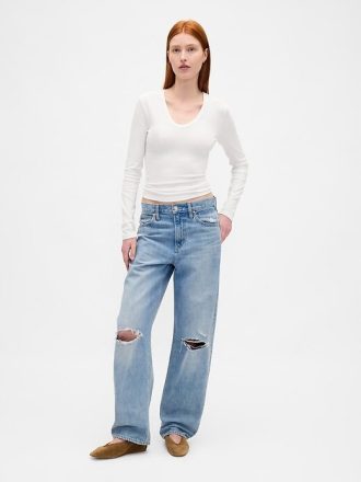 Transparentes, modernes Ripp-T-Shirt