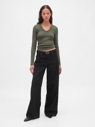 Transparentes, modernes Ripp-T-Shirt