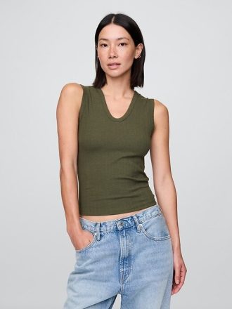 Transparentes, modernes Rippen-Tanktop