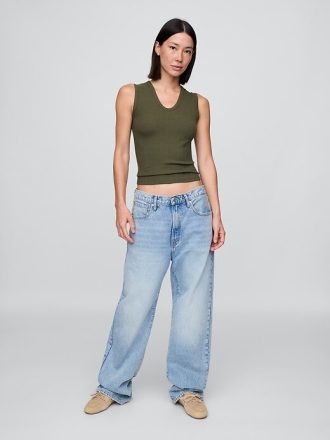 Transparentes, modernes Rippen-Tanktop