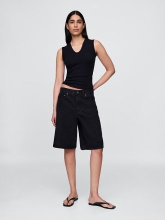 Transparentes, modernes Rippen-Tanktop