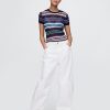 Transparentes Rippenpullover-T-Shirt