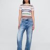 Transparentes Rippenpullover-T-Shirt Transparentes Rippenpullover-T-Shirt