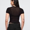 Transparentes Rippenpullover-T-Shirt