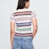 Transparentes Rippenpullover-T-Shirt Transparentes Rippenpullover-T-Shirt
