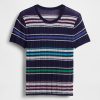 Transparentes Rippenpullover-T-Shirt