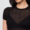 Transparentes Rippenpullover-T-Shirt