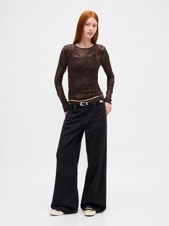 Transparentes Spitzentop