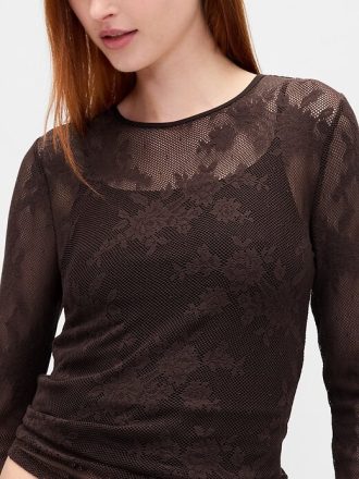 Transparentes Spitzentop