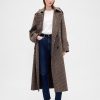 Trenchcoat aus Wollmischung mit Fischgrätenmuster Trenchcoat aus Wollmischung mit Fischgrätenmuster