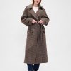 Trenchcoat aus Wollmischung mit Fischgrätenmuster Trenchcoat aus Wollmischung mit Fischgrätenmuster