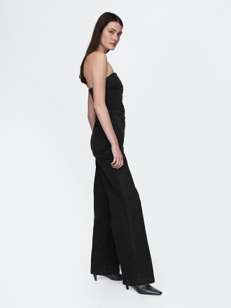 Trägerloser Jeans-Jumpsuit