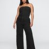 Trägerloser Jeans-Jumpsuit Trägerloser Jeans-Jumpsuit